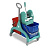 Двухведерная тележка TTS Nick 50 с U-образной ручкой и отжимом Tec, зеленая база 00006188 фото